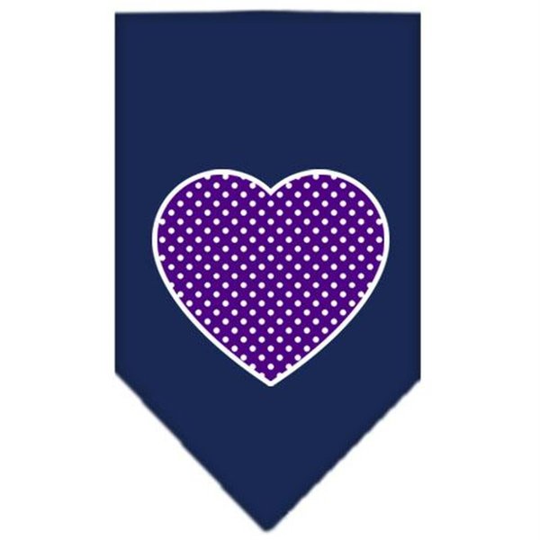 Unconditional Love Purple Swiss Dot Heart Screen Print Bandana Navy Blue Small UN919912